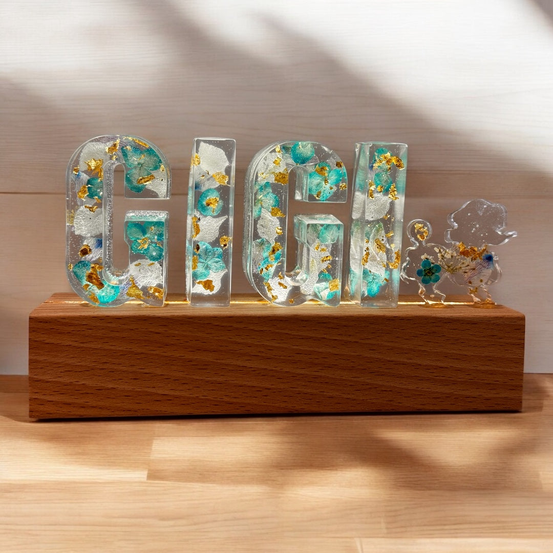 客製化押花小夜燈( 1-4 個字母) Personalised pressed flower night light (1-4 letters)