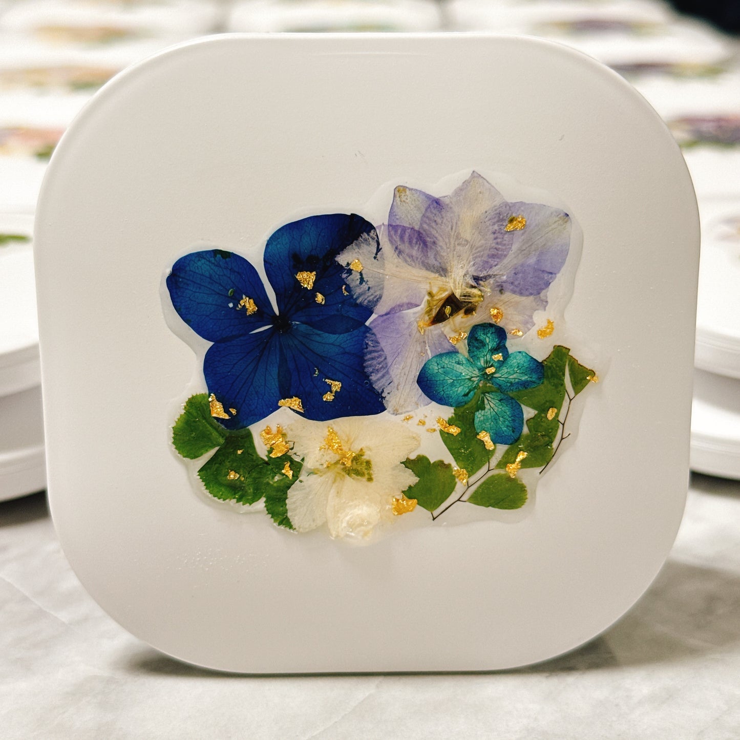 押花發光鏡盒 Pressed flower pocket mirror with light