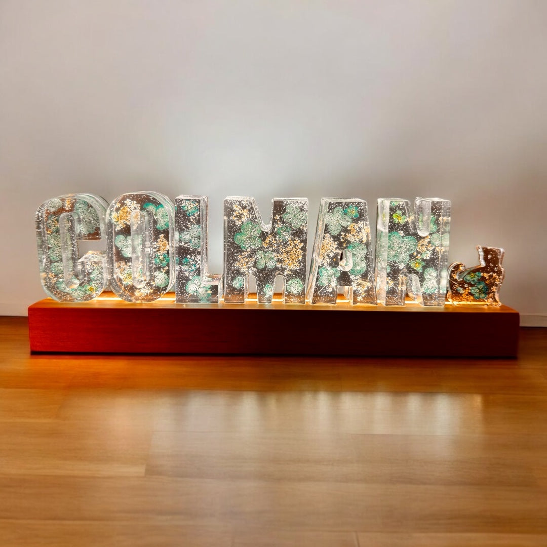 客製化押花小夜燈( 6 個字母) Personalised pressed flower night light ( 6 letters)