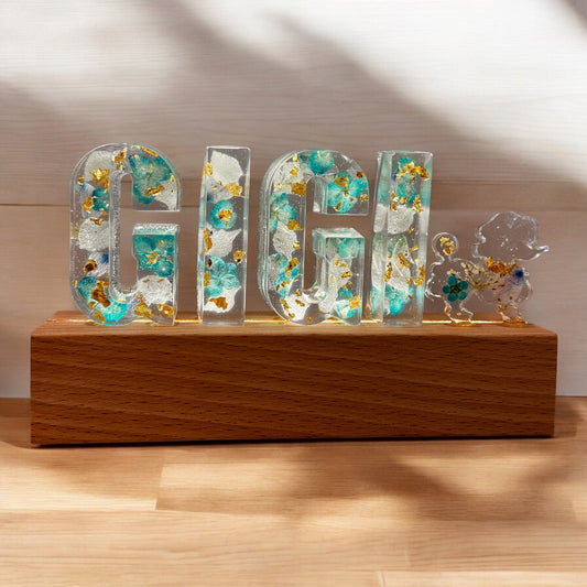 客製化押花小夜燈( 1-4 個字母) Personalised pressed flower night light (1-4 letters)