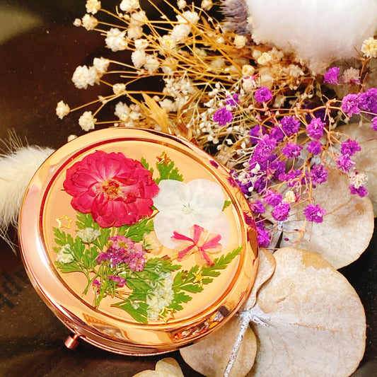 押花鏡盒 Pressed flower pocket mirror