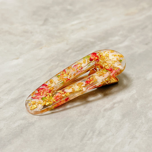 押花髮夾(粉紅色) Pressed flower hair clip (pink)