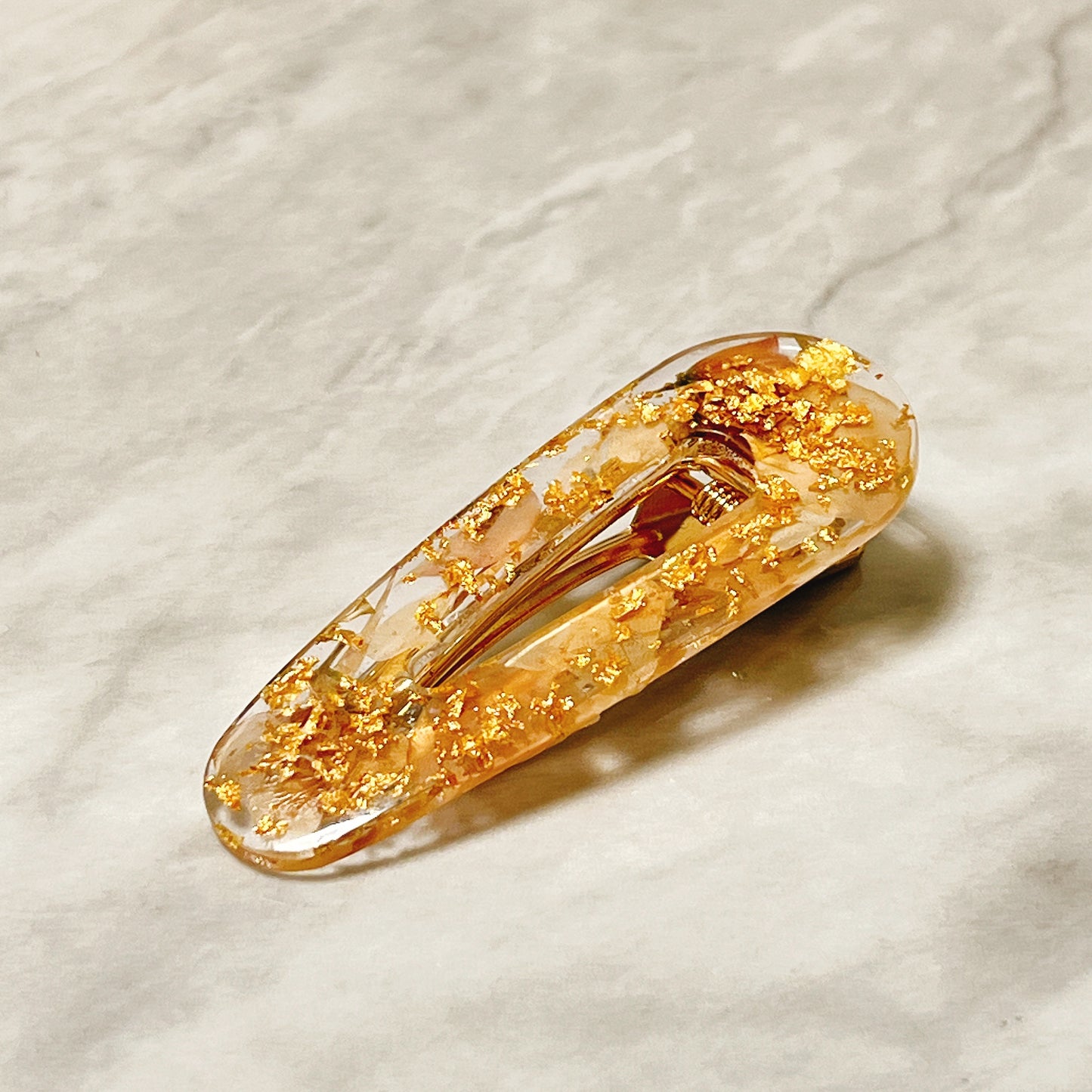 押花髮夾(啡色) Pressed flower hair clip (brown)