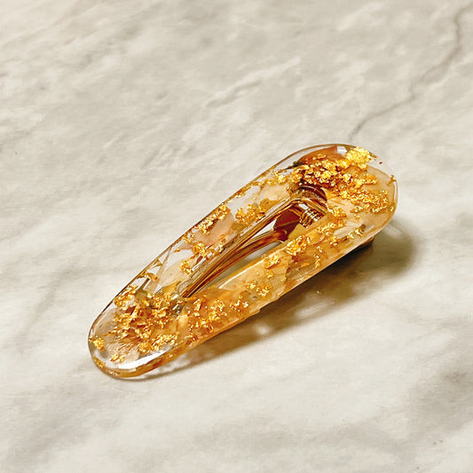 押花髮夾(啡色) Pressed flower hair clip (brown)
