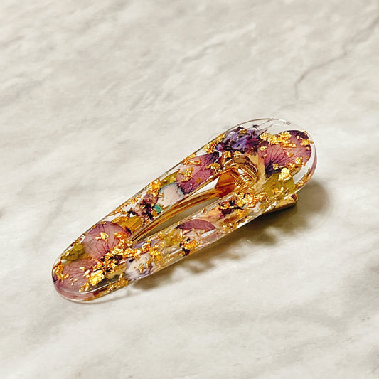 押花髮夾(紫色) Pressed flower hair clip (purple)