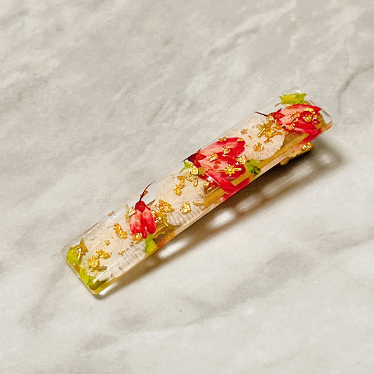 押花髮夾(粉紅色) Pressed flower hair clip (pink)