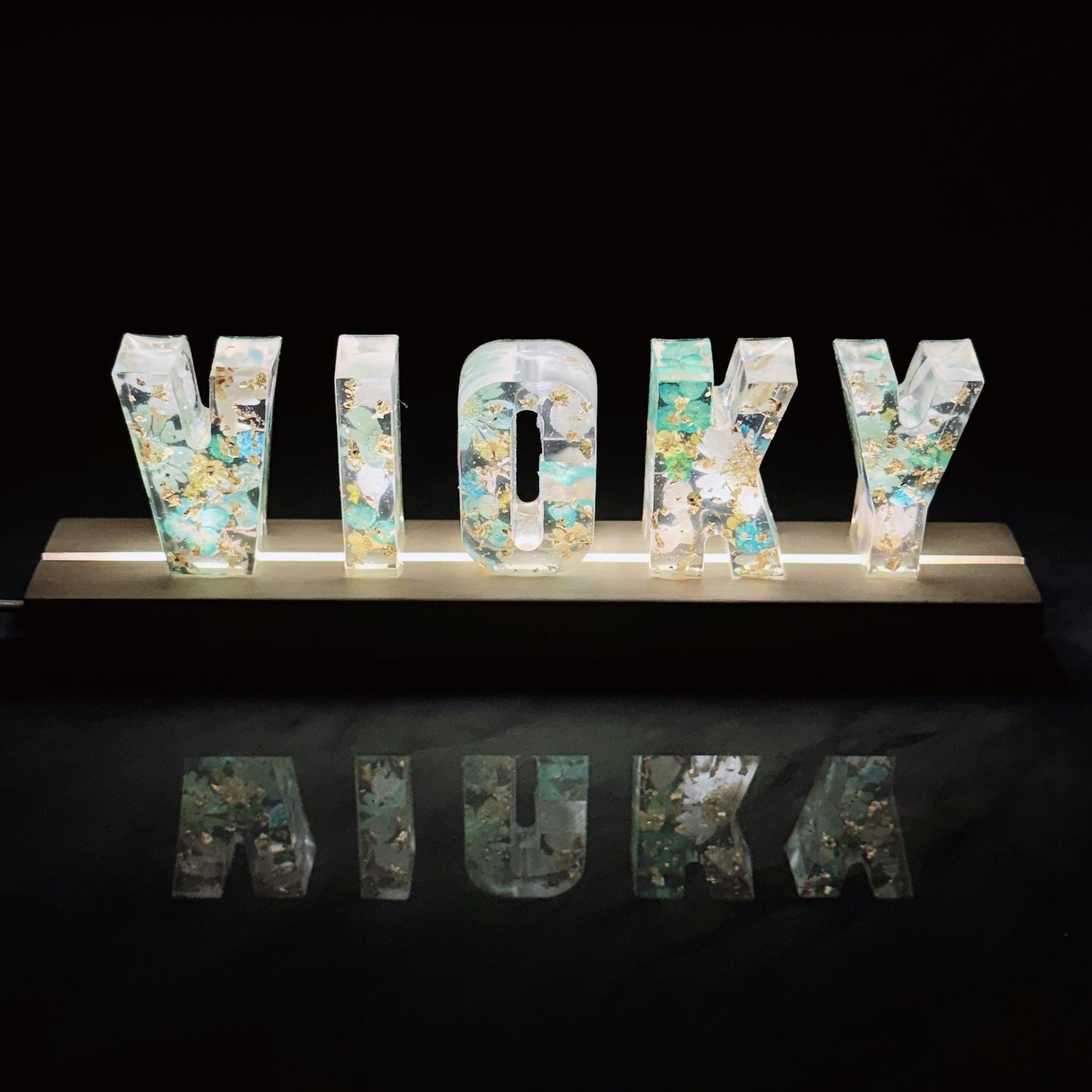 客製化押花小夜燈( 5 個字母) Personalised pressed flower night light ( 5 letters)