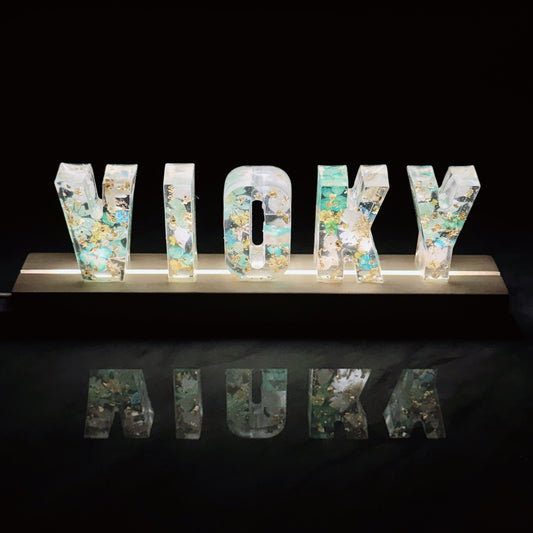 客製化押花小夜燈( 5 個字母) Personalised pressed flower night light ( 5 letters)