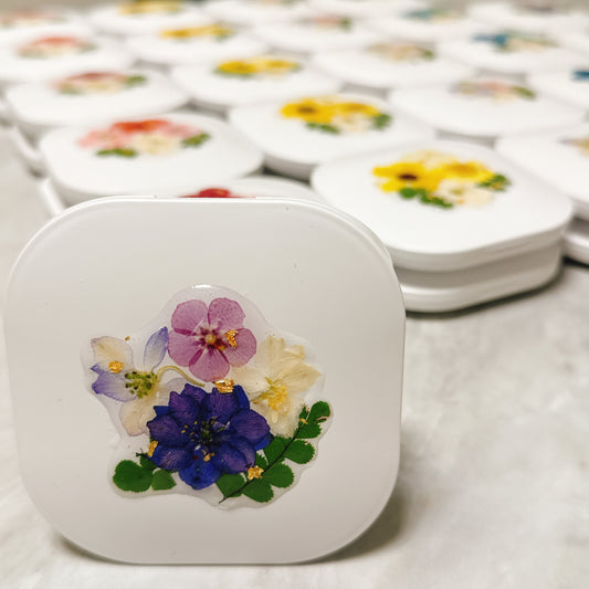 押花發光鏡盒 Pressed flower pocket mirror with light